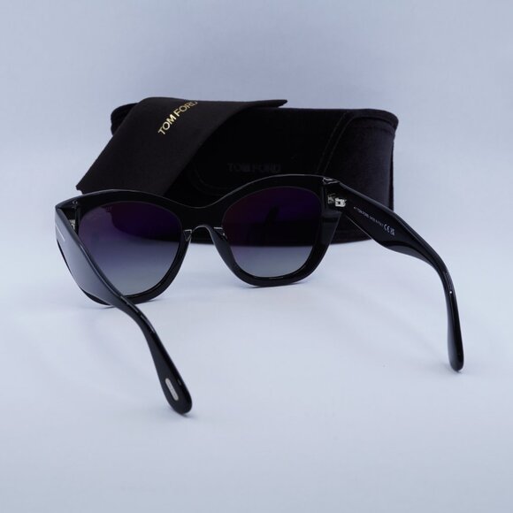 Tom Ford Cara FT0940 01D Cat Eye Sunglasses - Black/Polarized Smoke main image 5